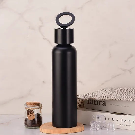 Vacuum insulated water bottle with phone holder