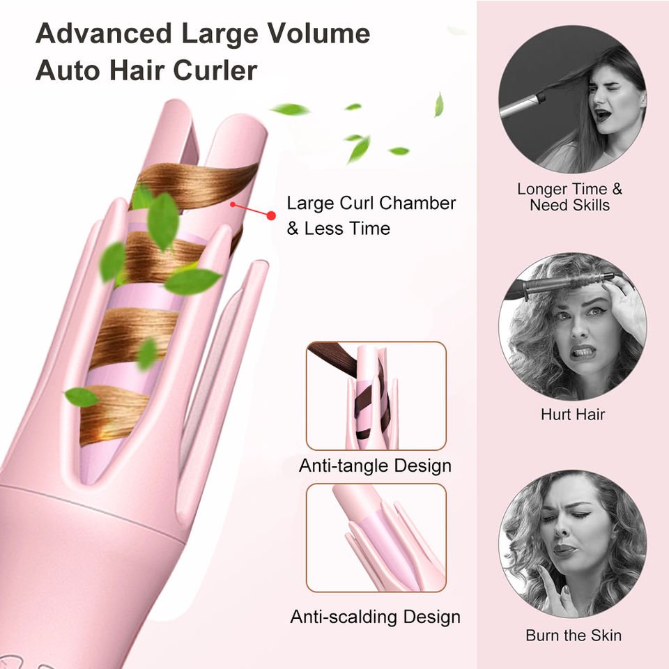 Hair curler in use