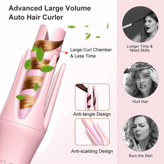 Hair curler in use