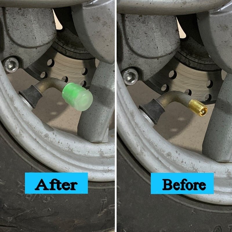 Luminous LED Tire Valve Caps - installed