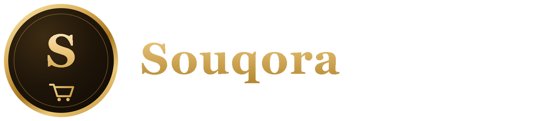Souqora logo - gold badge with wordmark