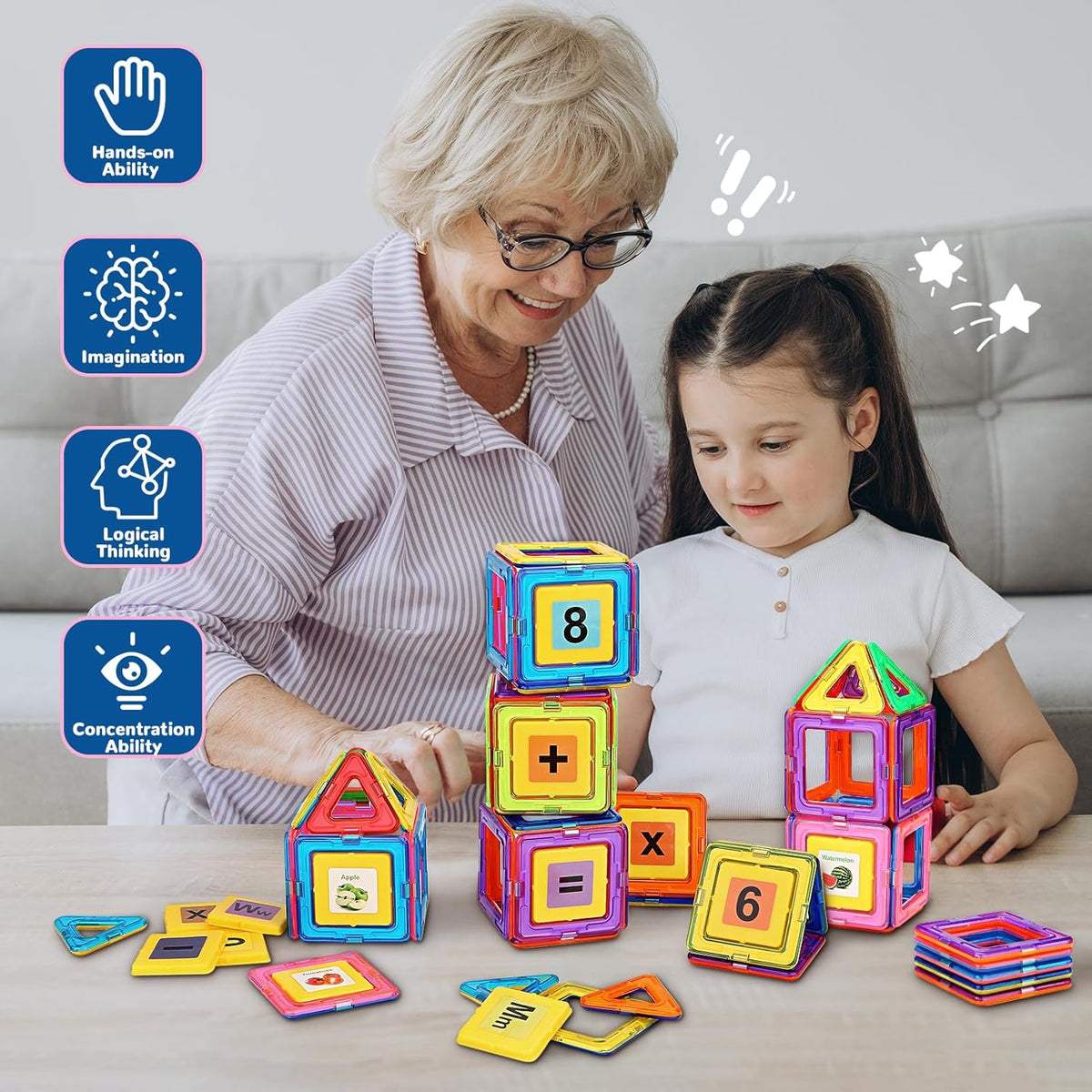STEM Magnetic Building Blocks Set - built
